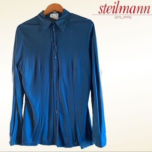 Steilmann Long Sleeve TEAL Button Down Shirt Large